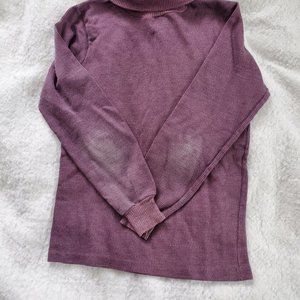 Vintage 1970's Distressed Ribbed Turtleneck, Sz 12